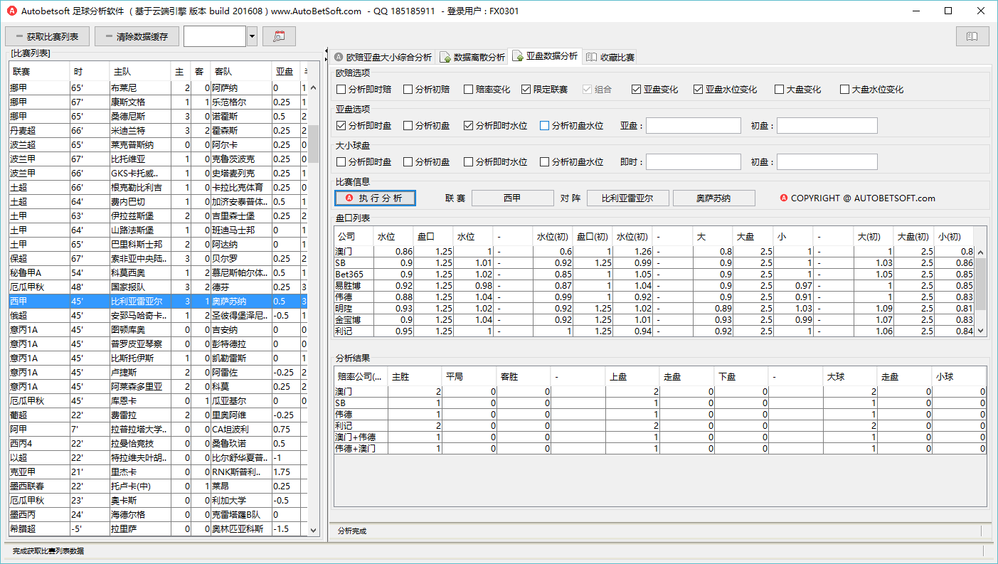 欧赔亚盘大小球综合分析软件