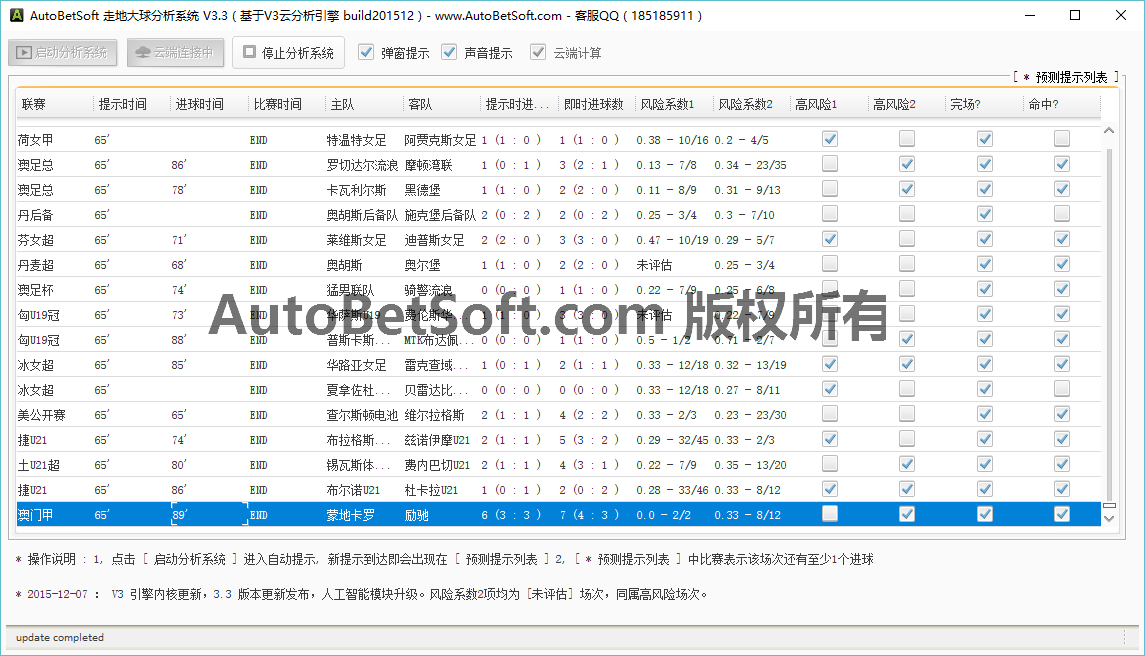 走地大球分析系统